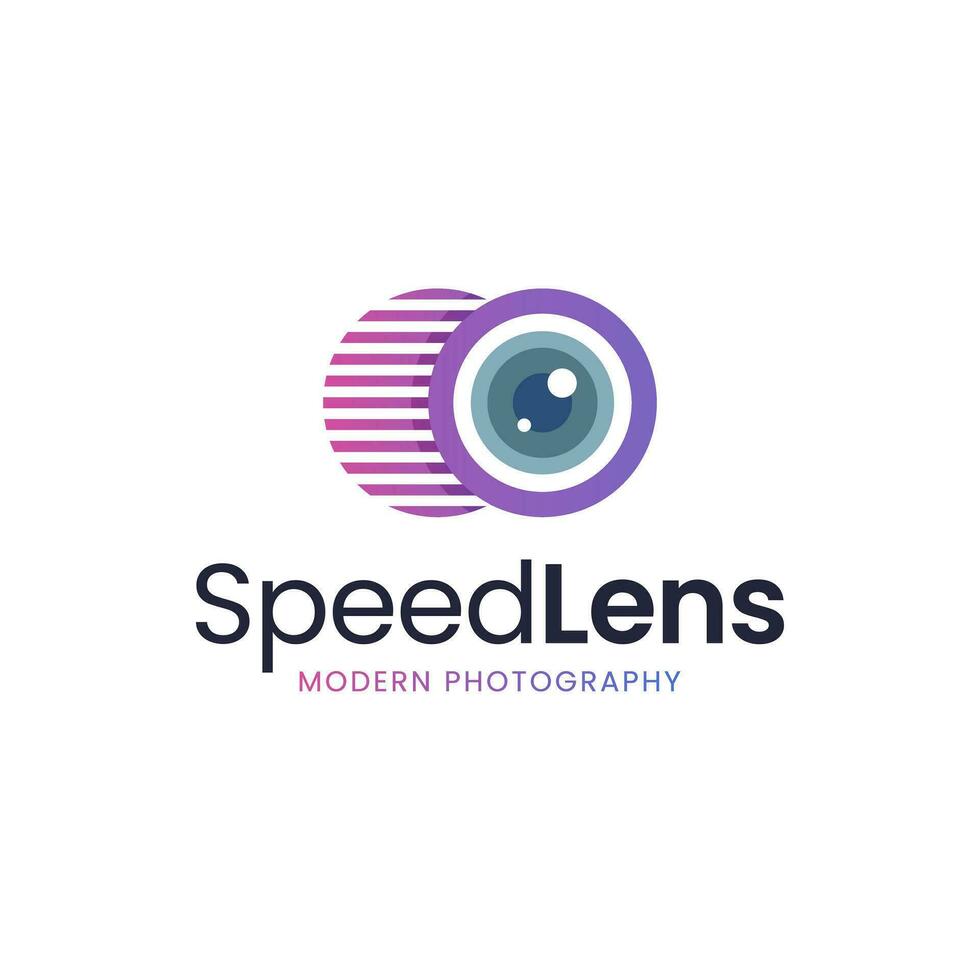 lens logo with gradient color. vector