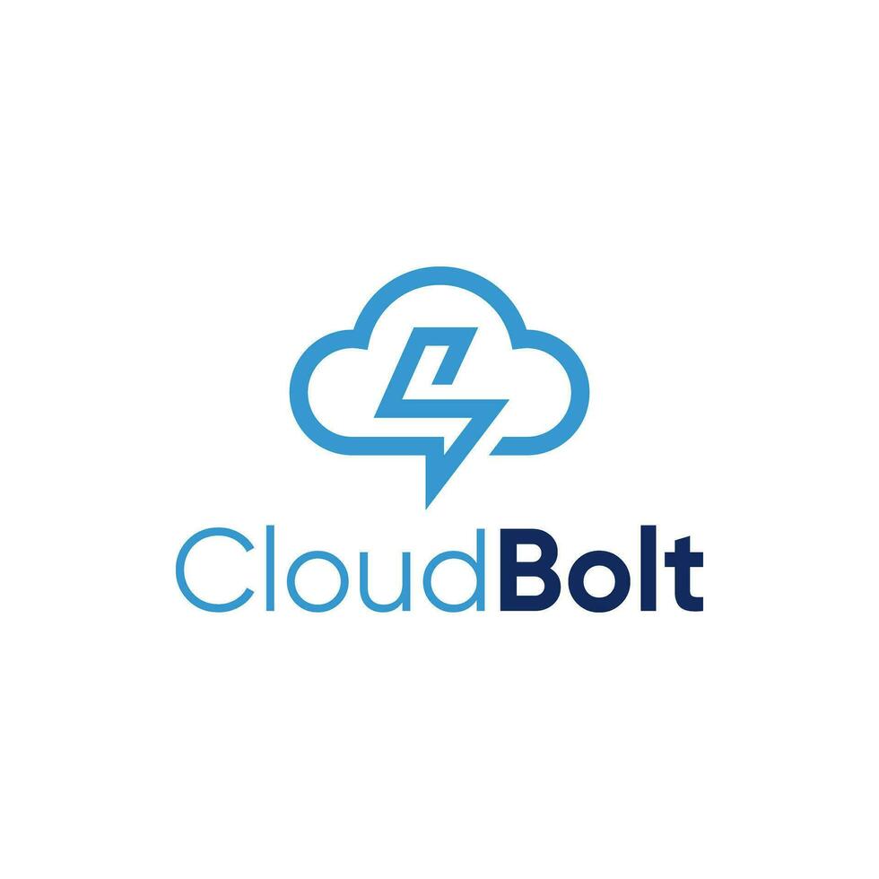 Modern logo combination of cloud and lightning. vector