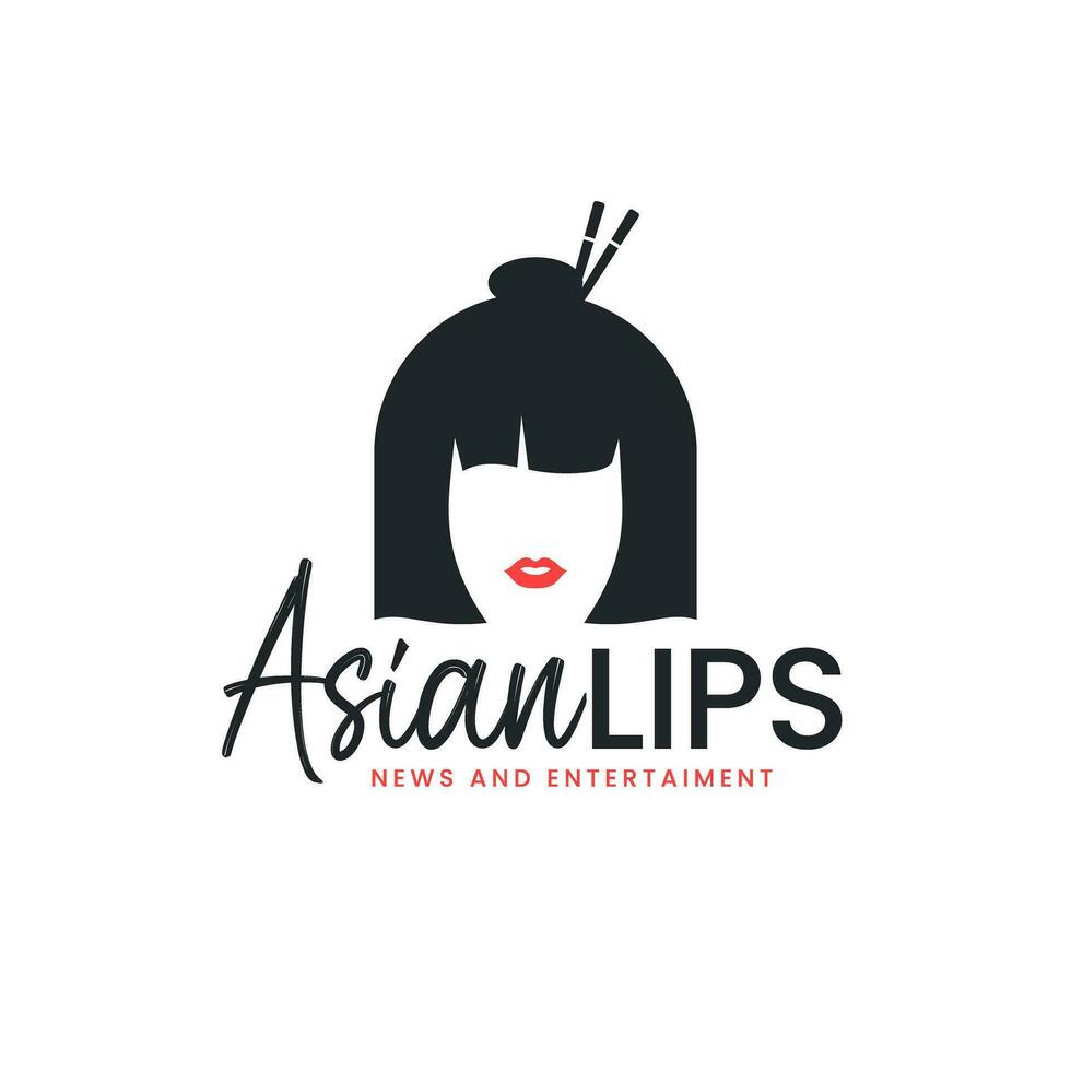 moderno logo ilustración de asiático mujer vector