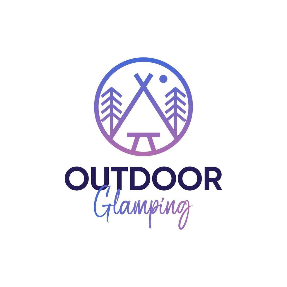 Emblem logo for campground vector