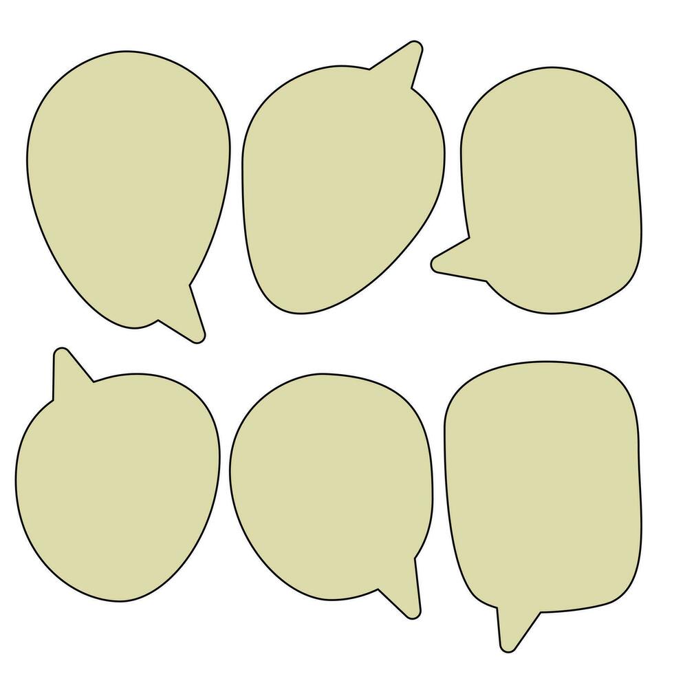 Set speech bubbles on white background. chat box or chat vector square and doodle message or communication icon Cloud speaking for comics and minimal message dialog