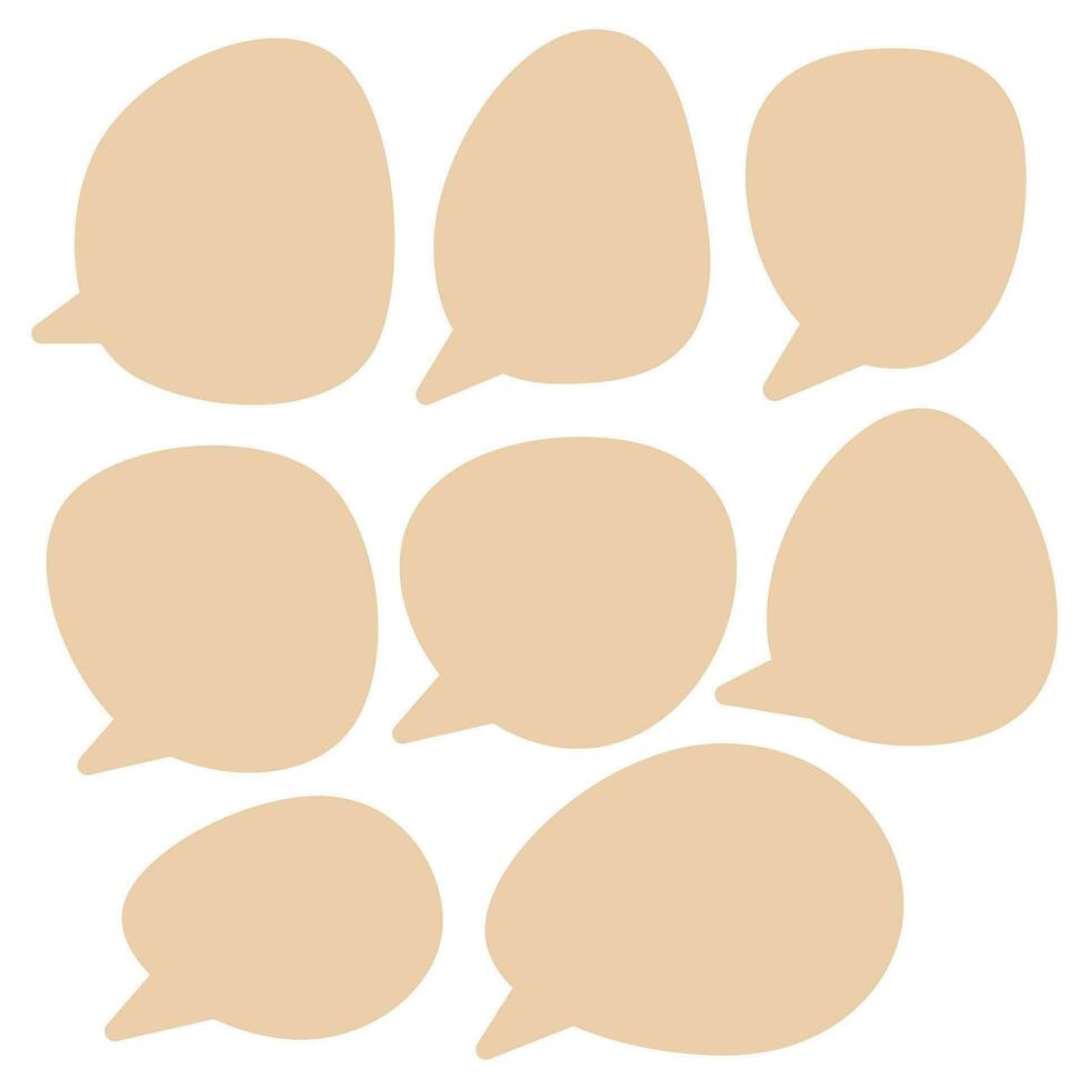 Set speech bubbles on white background. chat box or chat vector square and doodle message or communication icon Cloud speaking for comics and minimal message dialog