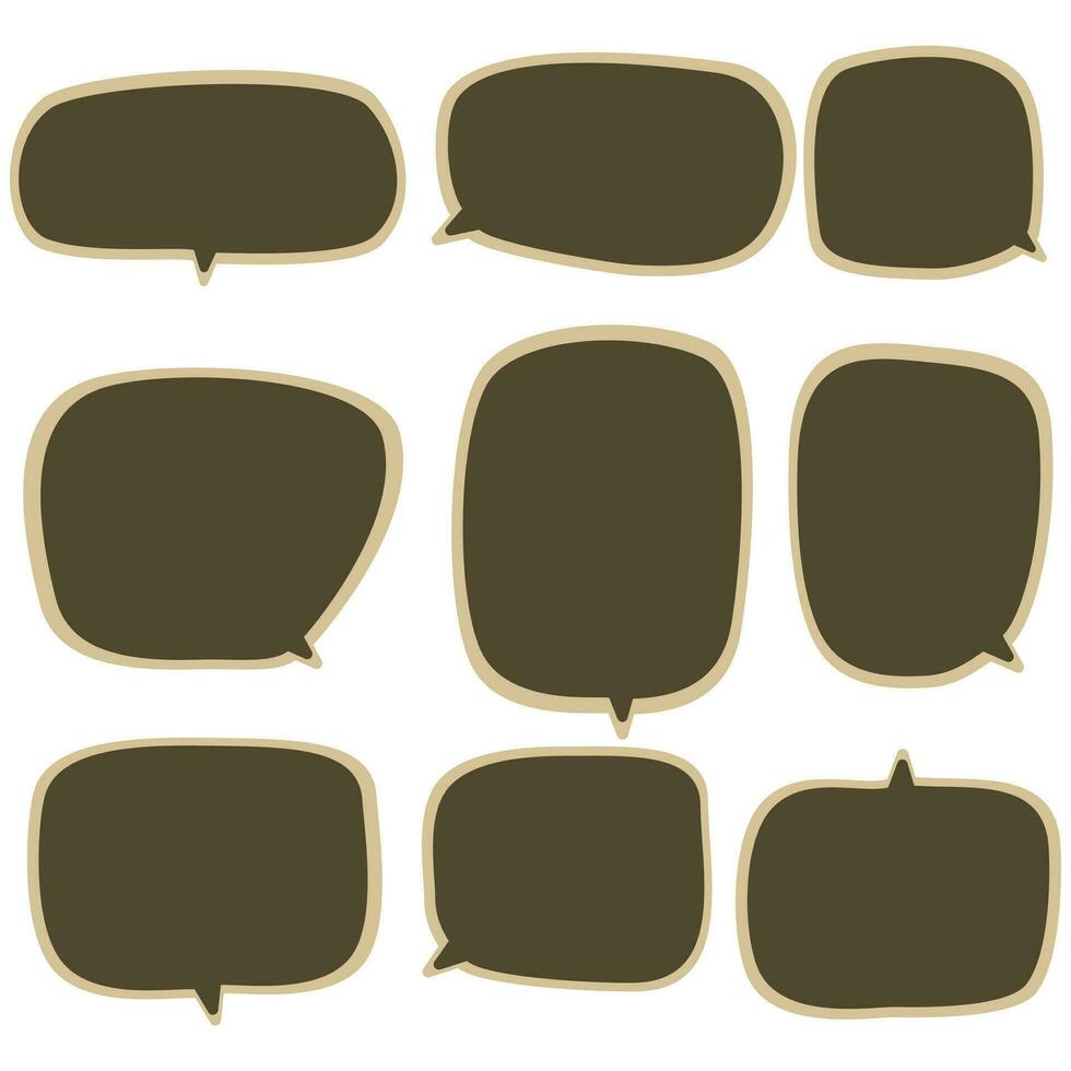 Set speech bubbles on white background. chat box or chat vector square and doodle message or communication icon Cloud speaking for comics and minimal message dialog