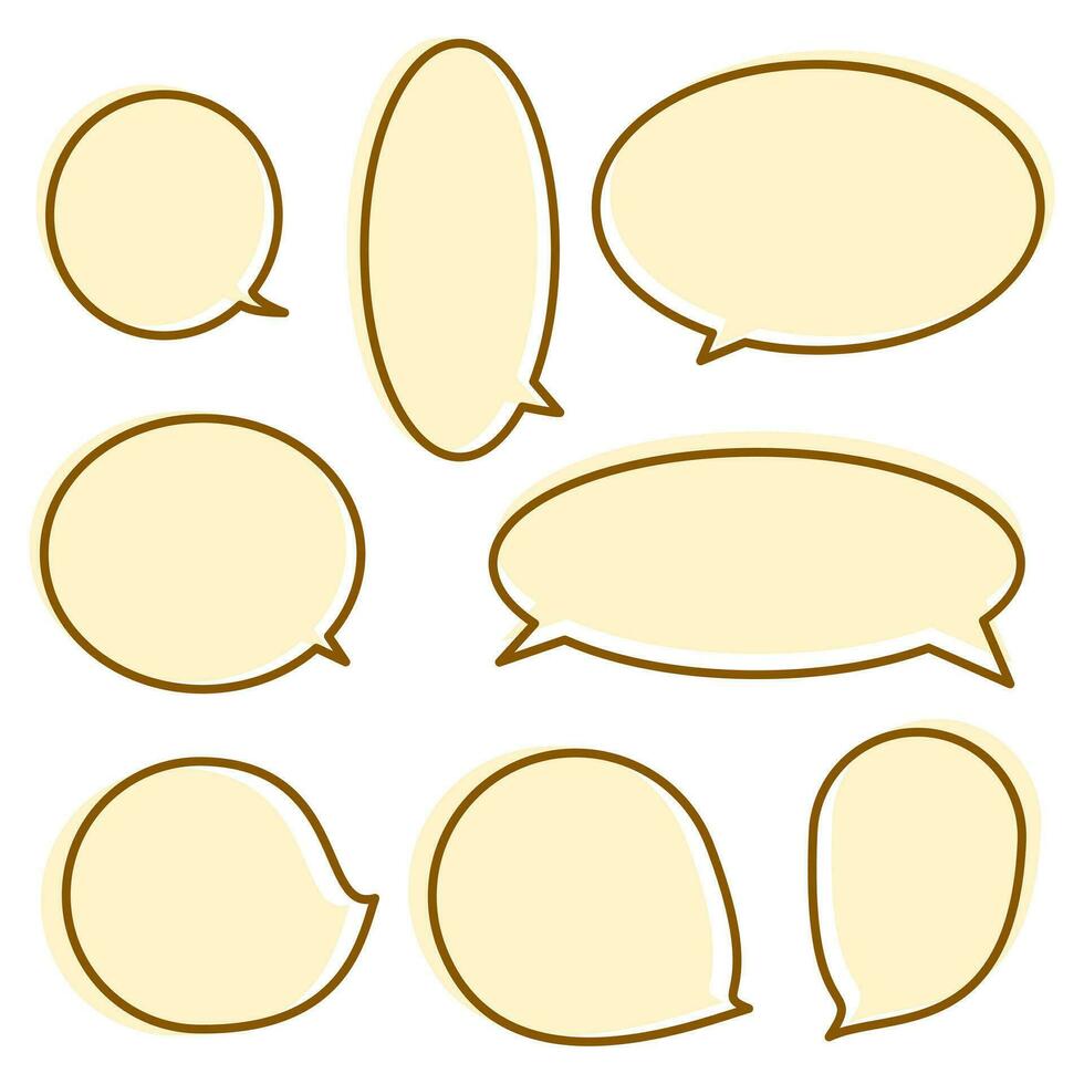 Set speech bubbles on white background. chat box or chat vector square and doodle message or communication icon Cloud speaking for comics and minimal message dialog