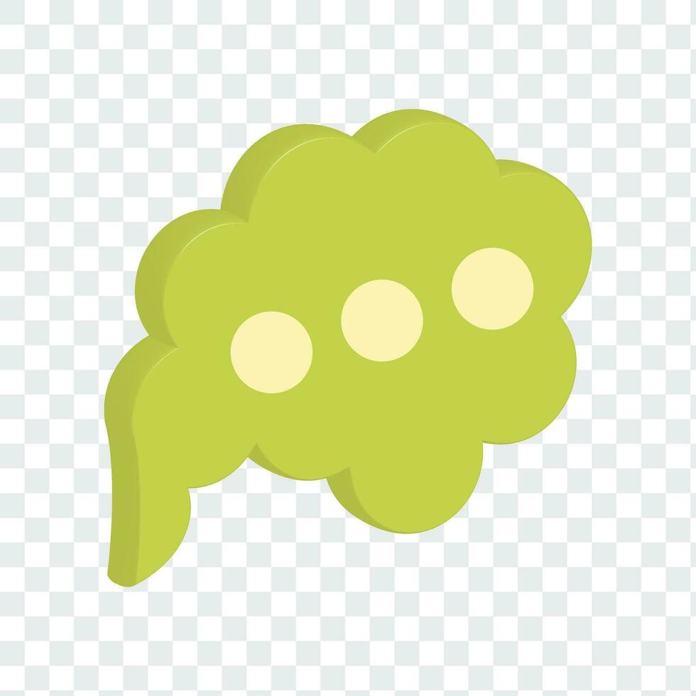 3D green speech bubble icons. Realistic 3D chat, talk, messenger, communication, dialogue bubble icon. Vector illustration