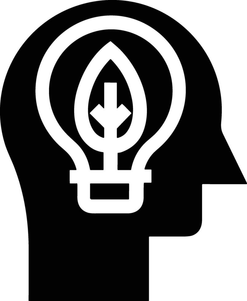 Brain idea symbol icon vector image. Illustration of the creative intelligence think design image