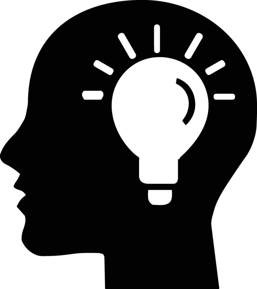 Brain idea symbol icon vector image. Illustration of the creative intelligence think design image