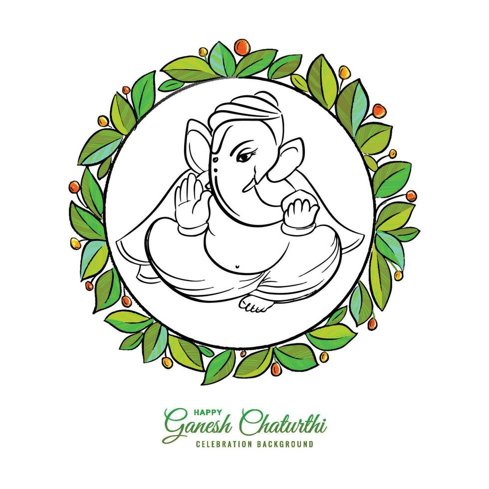 Lord ganpati on ganesh chaturthi celebration holiday card background vector