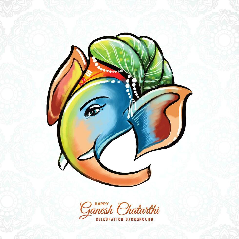 Artistic happy ganesh chaturthi creative card background vector