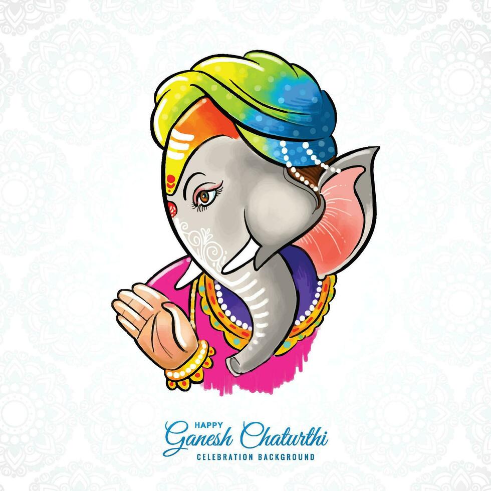 Happy ganesh chaturthi festival of india greeting card background vector