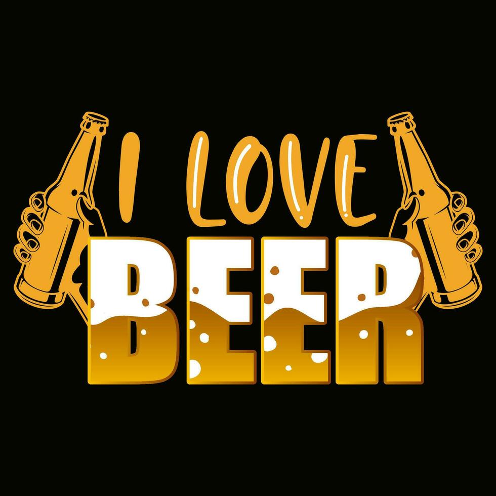 I love Beer T-shirt Design Vector