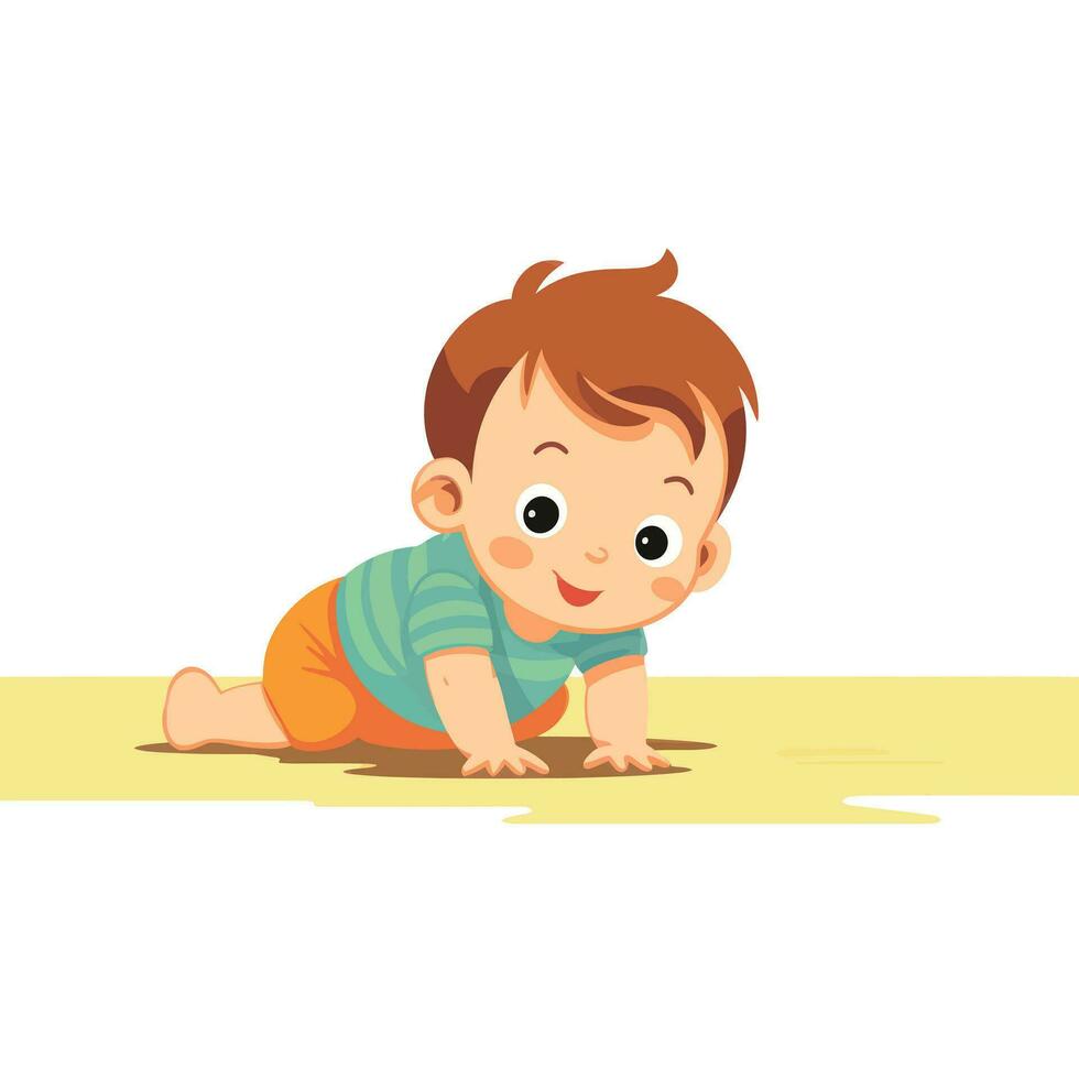 crawling little baby vector