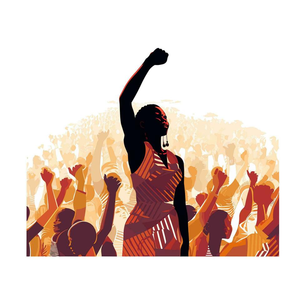Black African Woman Empowerment vector