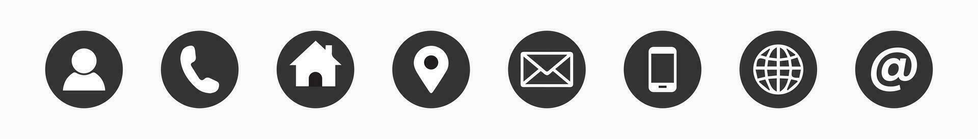 Contact us vector icons flat icons set on white background