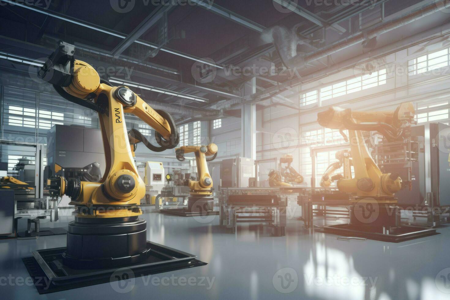 Robotics arm factory. Generate Ai photo