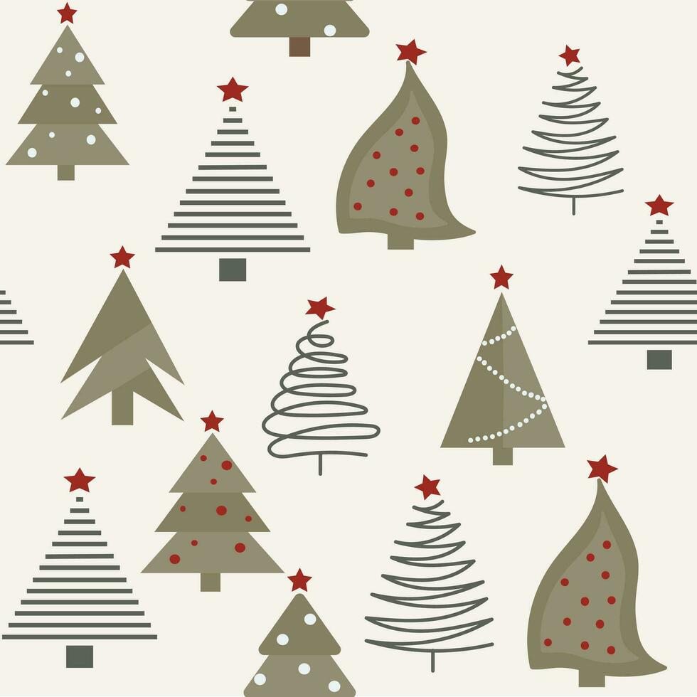 Abstract christmas trees seamless pattern vector