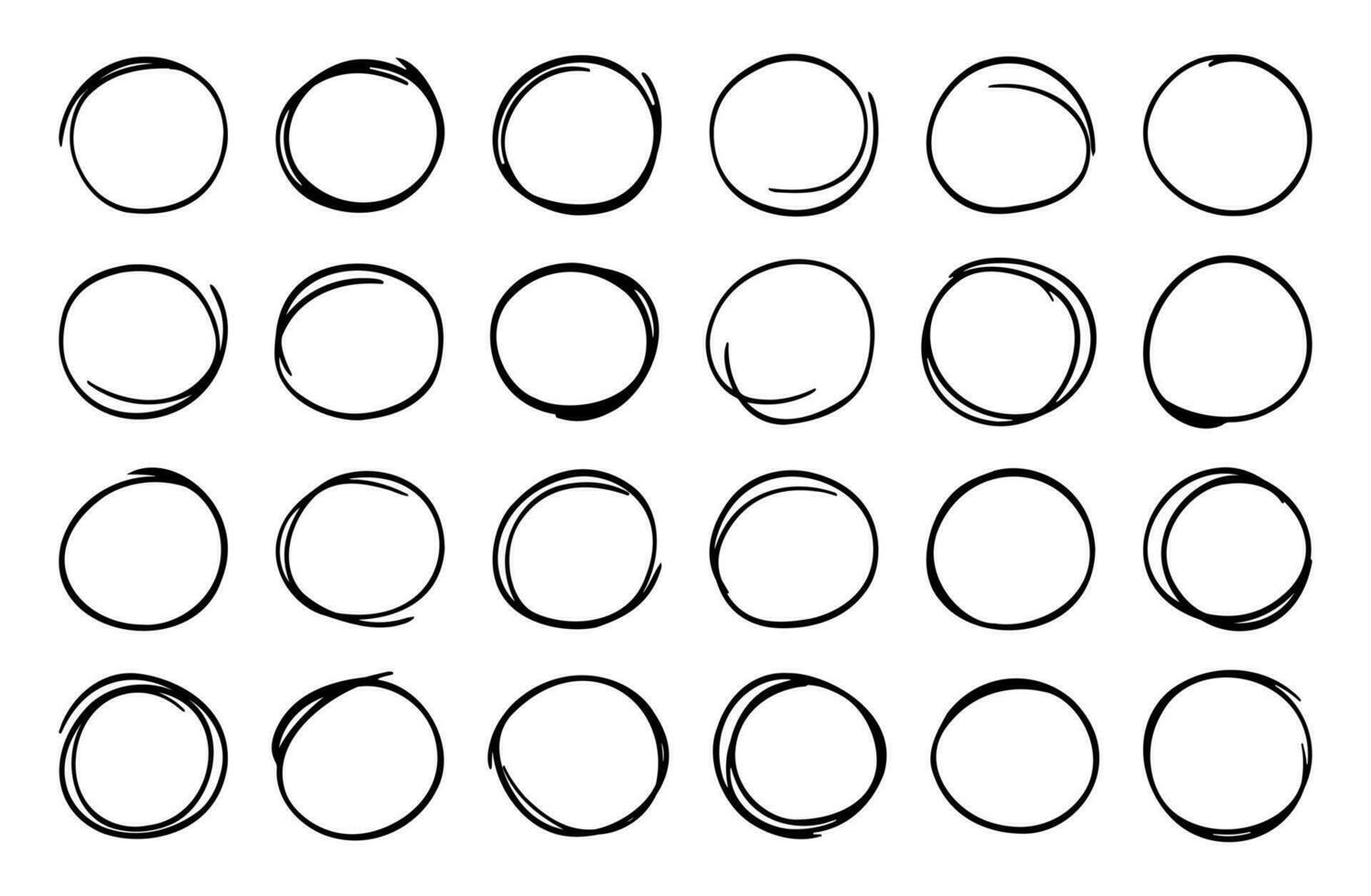 Set of hand drawn circle doodles vector illustration