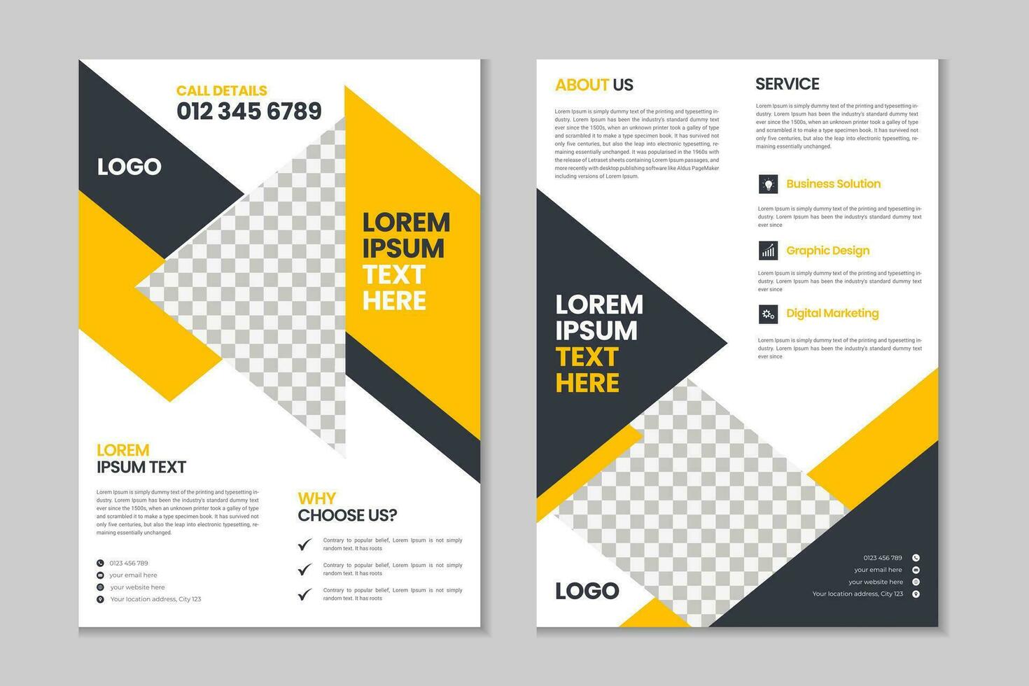 Brochure cover design, flyer template design, business brochure, annual report, portfolio, magazine, poster, modern presentation, a4 size banner template design vector