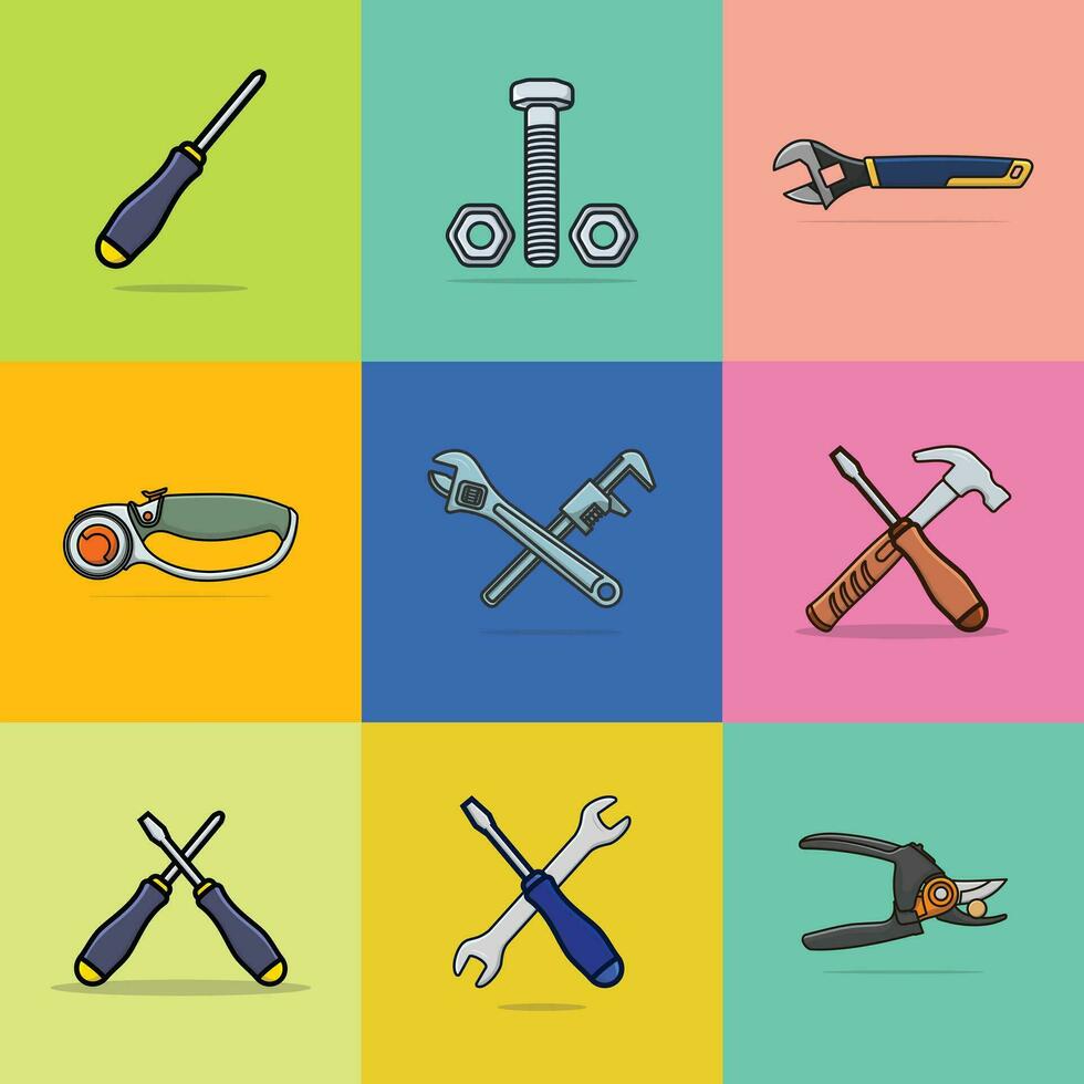 Automobile, car repairing service tools and elements collection vector illustration. Sign and symbols with flat elements of garage and car service for modern concept.