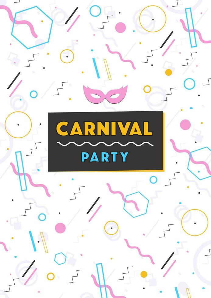 carnival poster. abstract  80s, 90s style retro background with place for text. vector