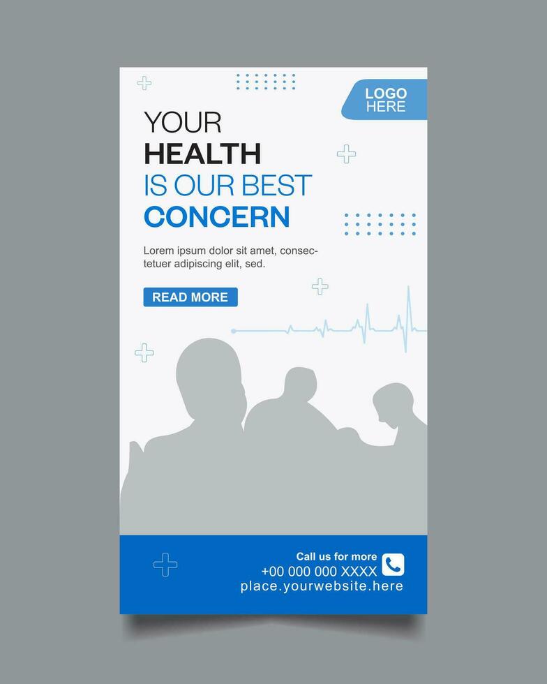 Medical and healthcare social media post and web banner vector