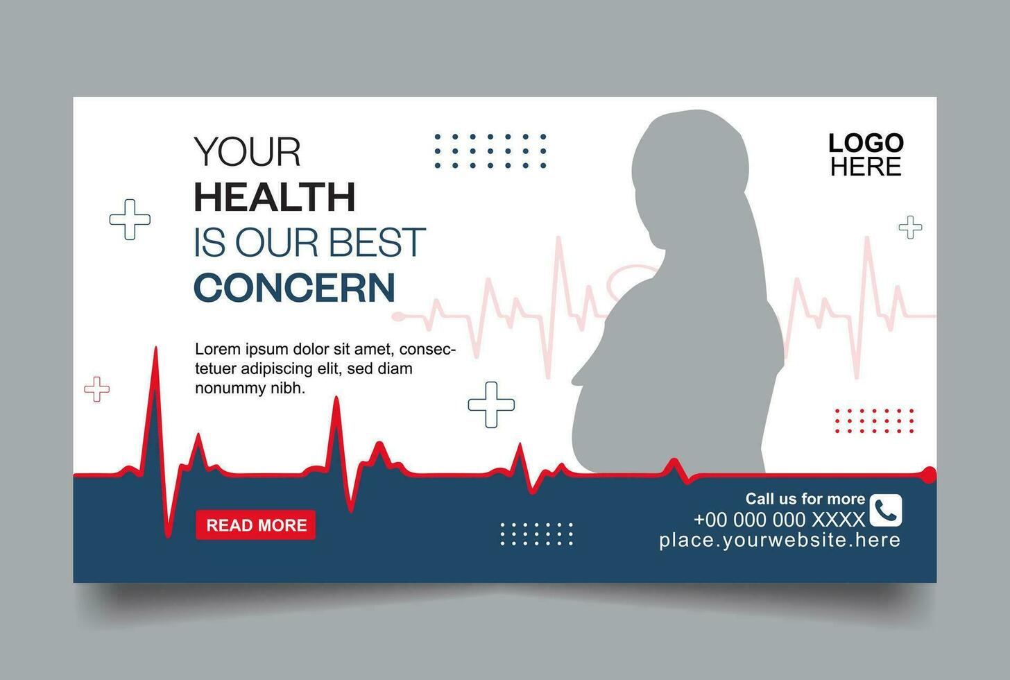 Medical and healthcare social media post and web banner vector