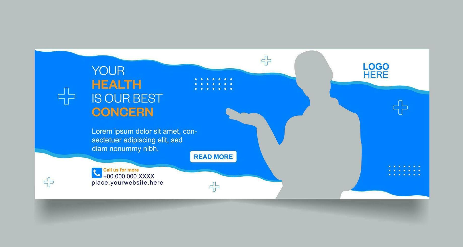 Medical and healthcare social media cover banner vector