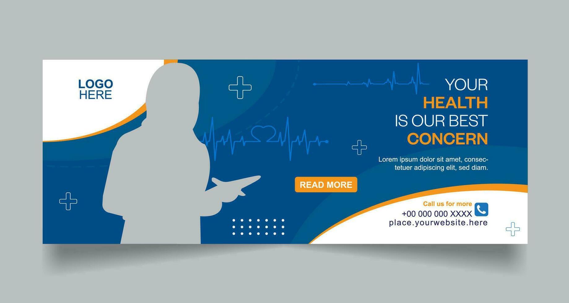 Medical and healthcare social media cover banner vector