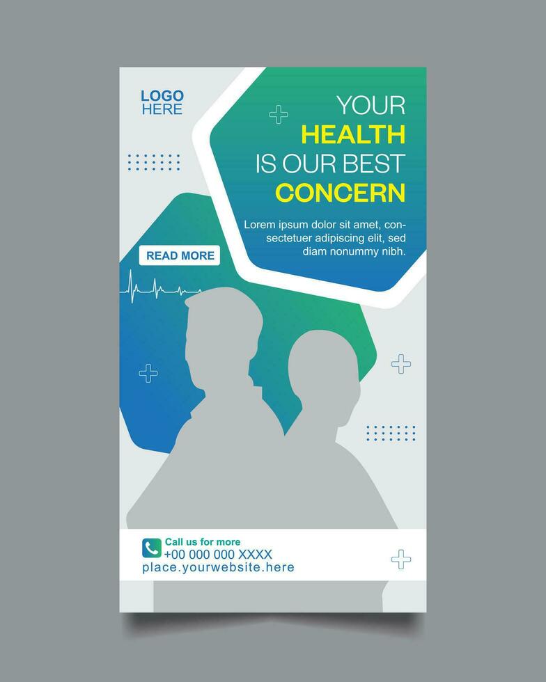Medical and healthcare social media post and web banner vector