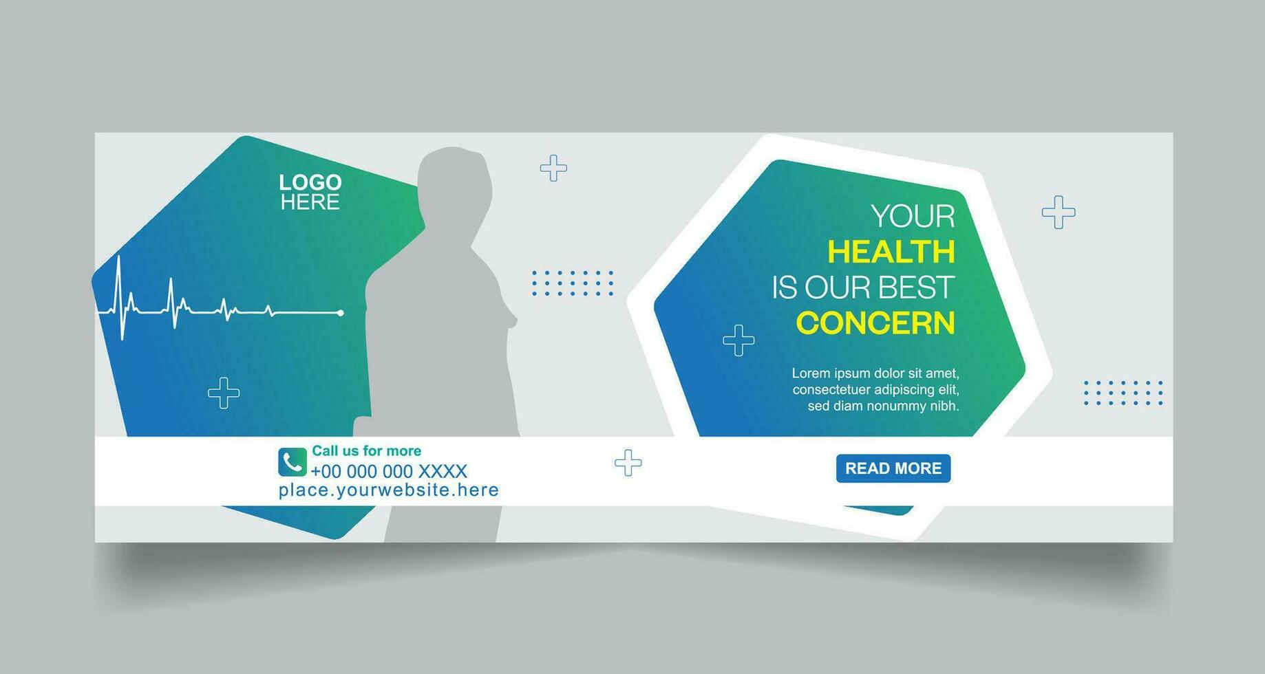 Medical and healthcare social media cover banner vector