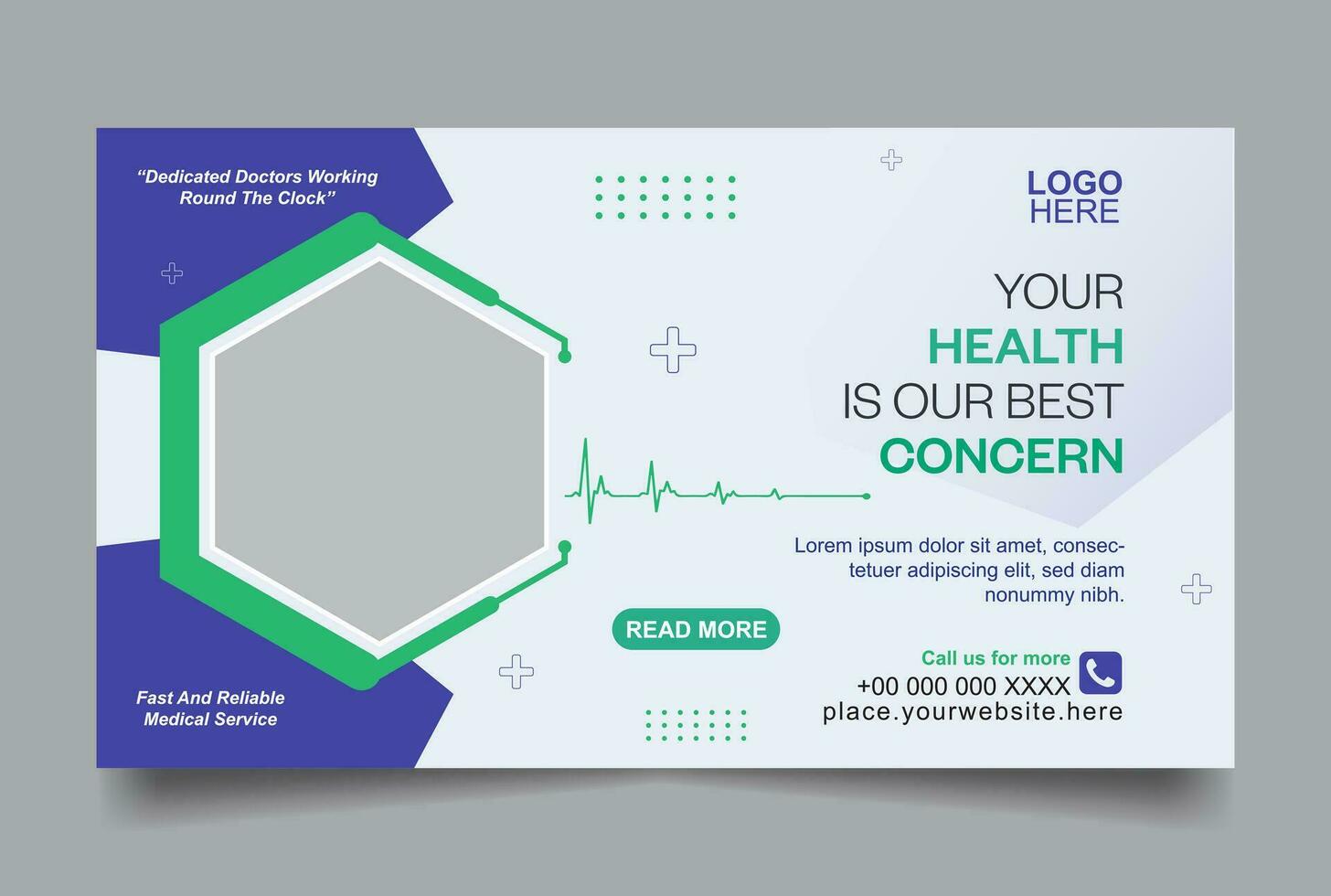 Medical and healthcare social media post and web banner vector