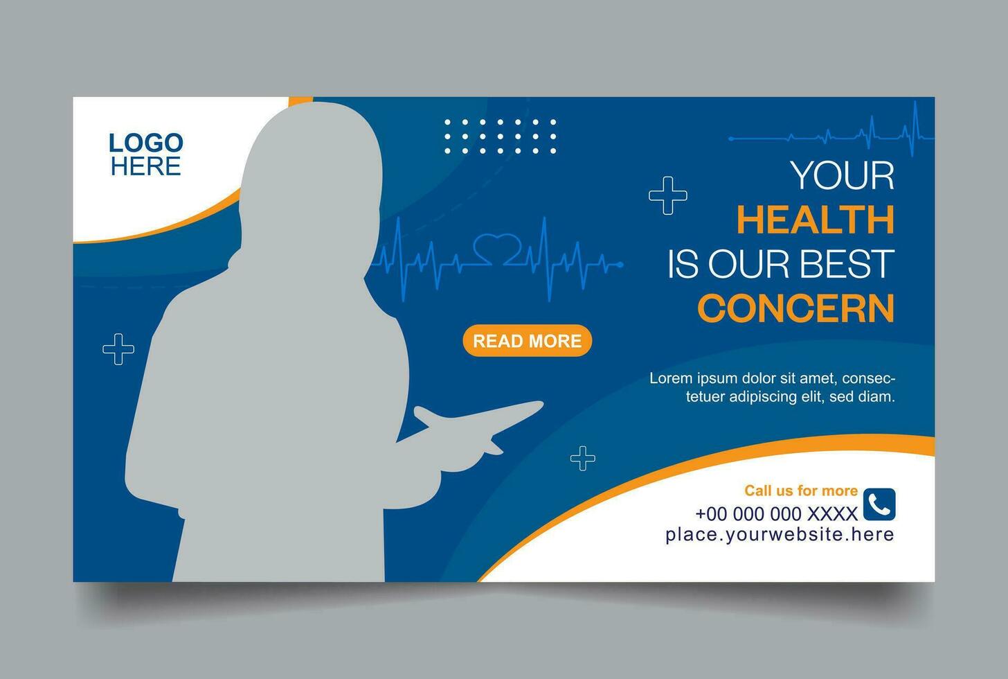 Medical and healthcare social media post and web banner vector
