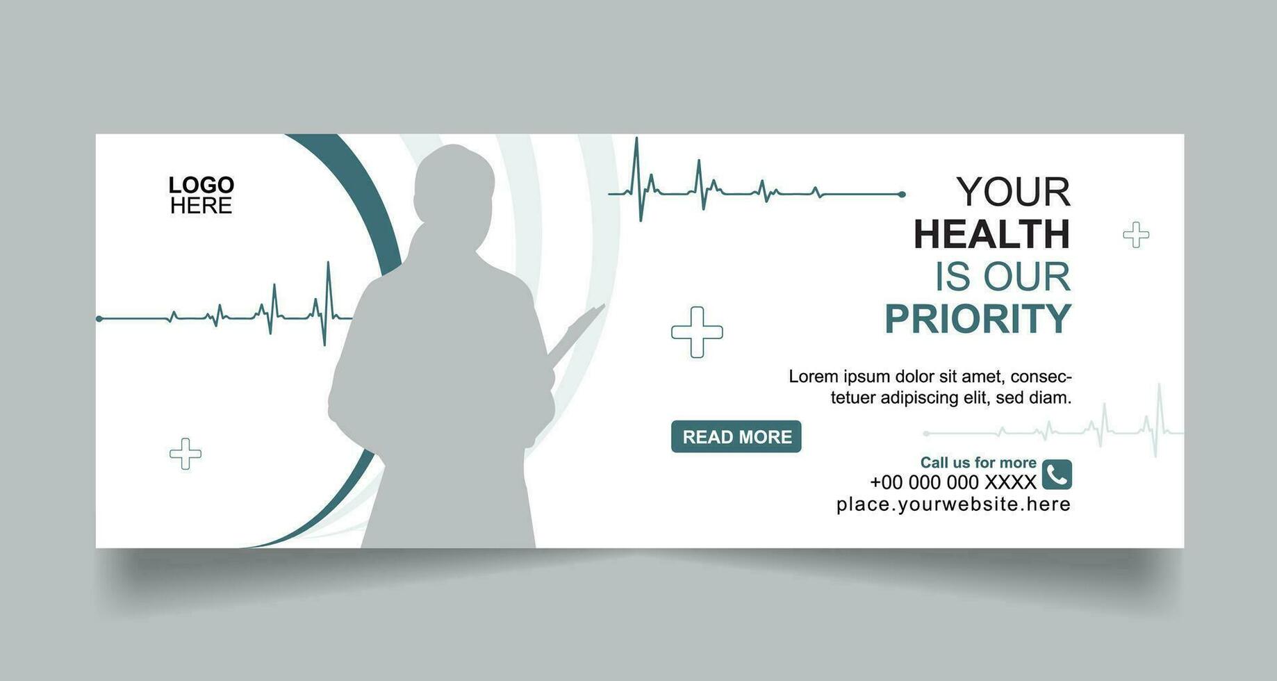 Medical and healthcare social media cover banner vector