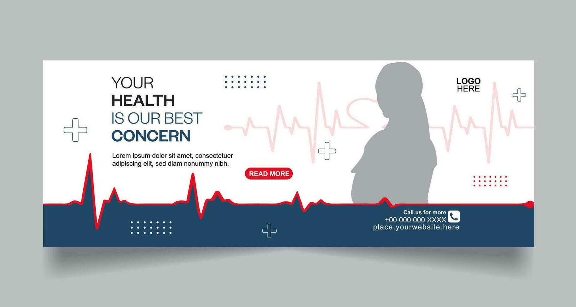 Medical and healthcare social media cover banner vector