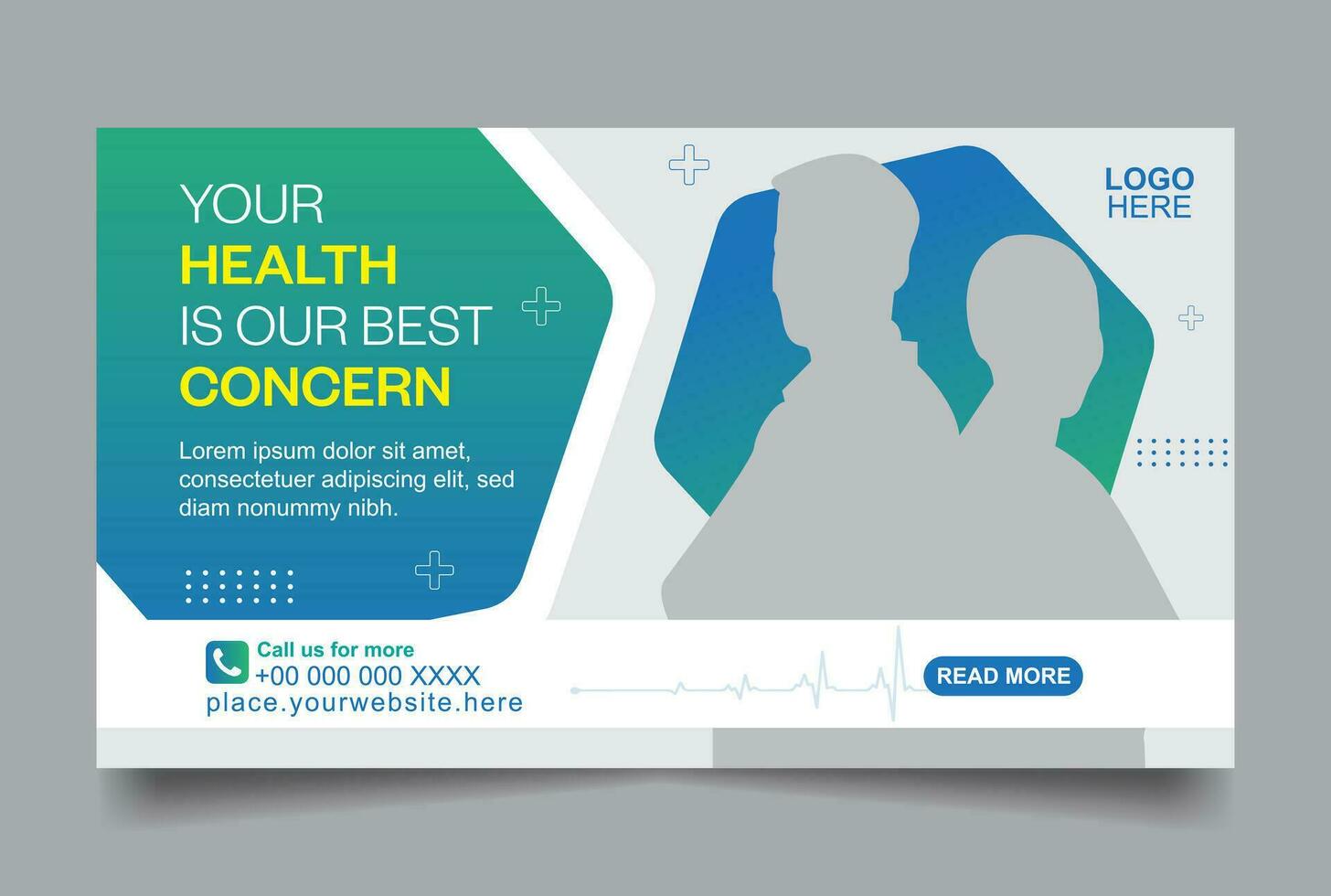 Medical and healthcare social media post and web banner vector