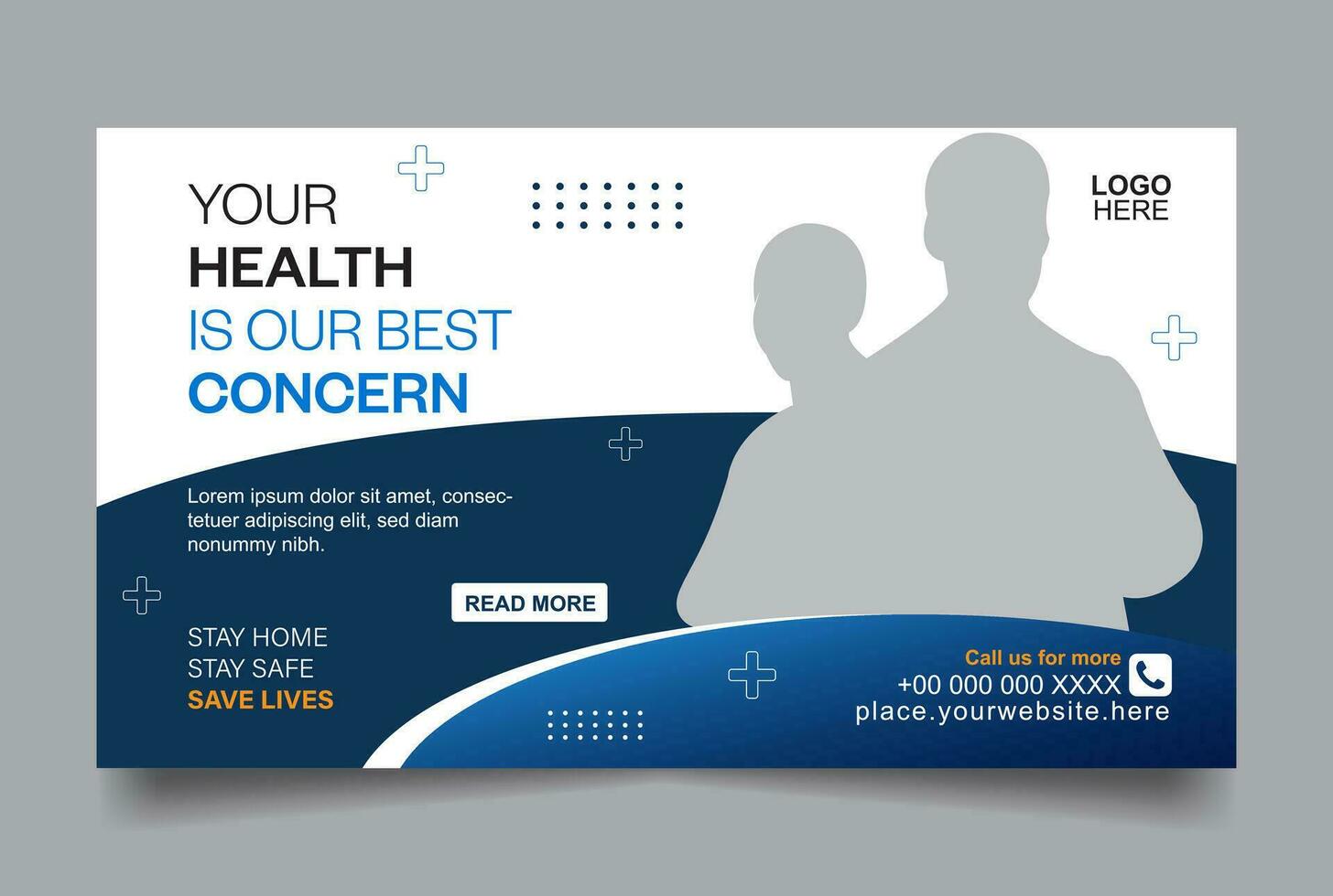 Medical and healthcare social media post and web banner vector
