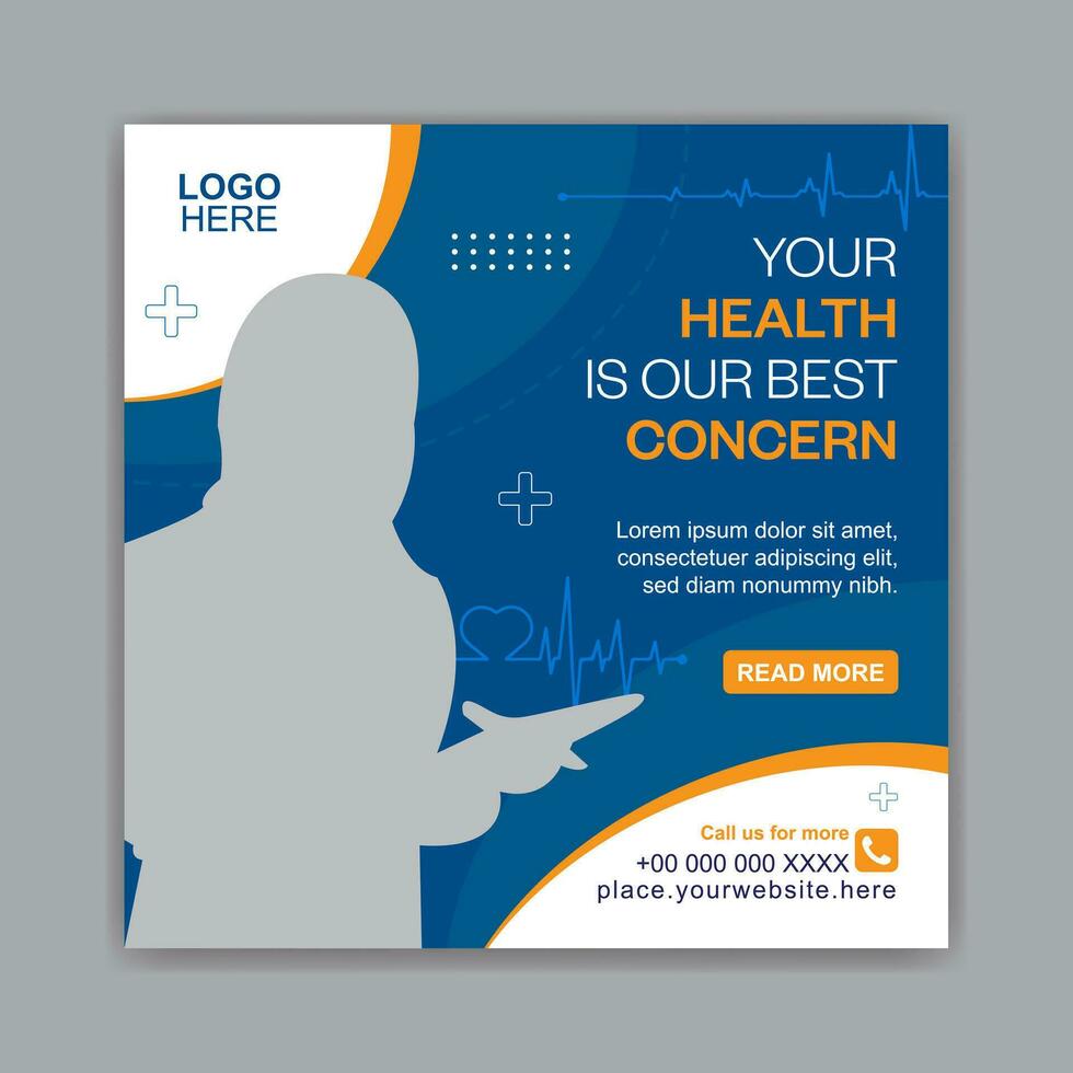 Medical and healthcare social media post vector