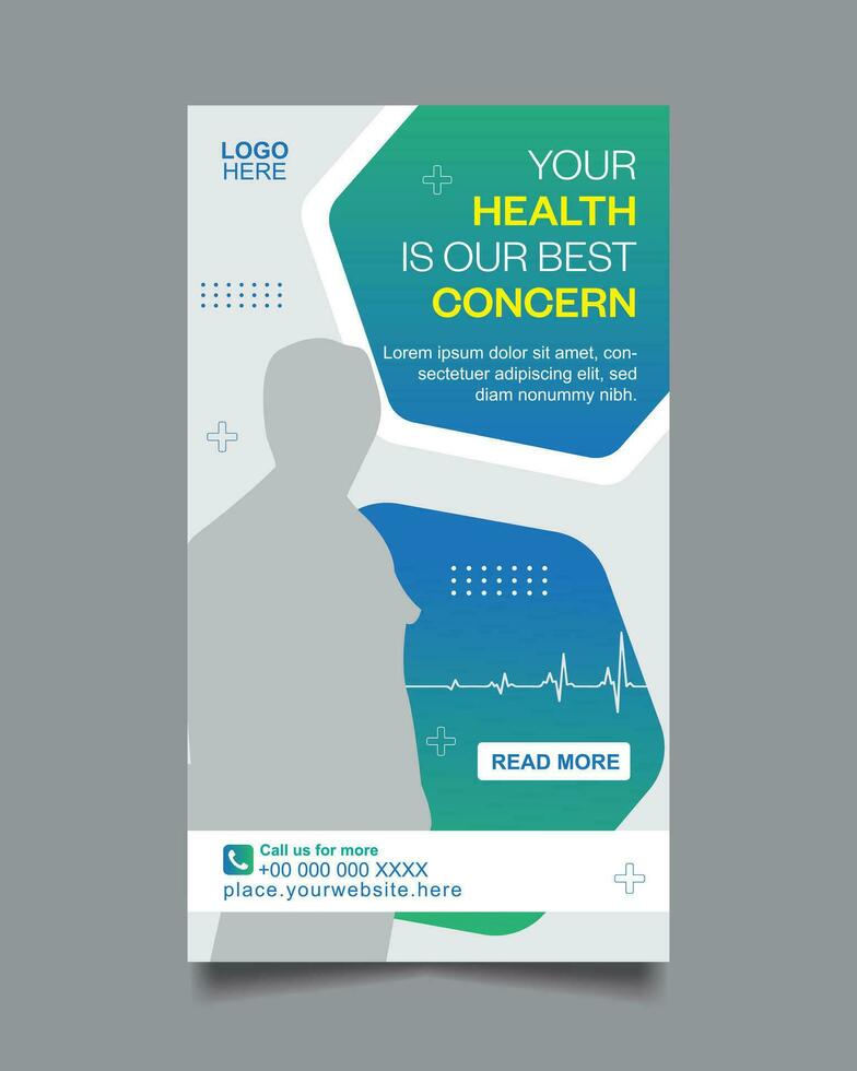 Medical and healthcare social media post and web banner vector