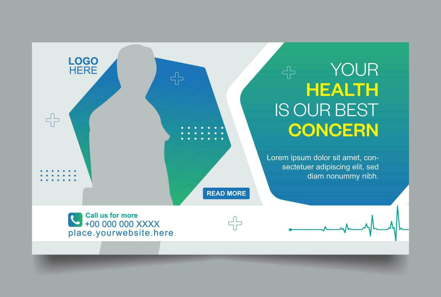 Medical and healthcare social media post and web banner vector