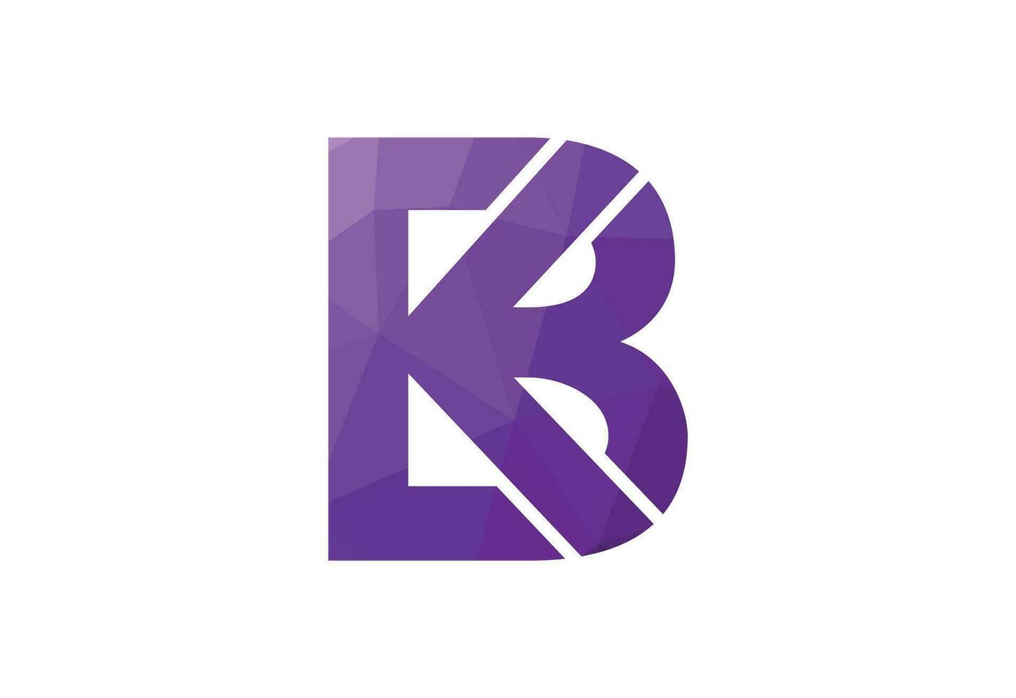 Low Poly and Alphabet initial BK letter logo design, Vector design template