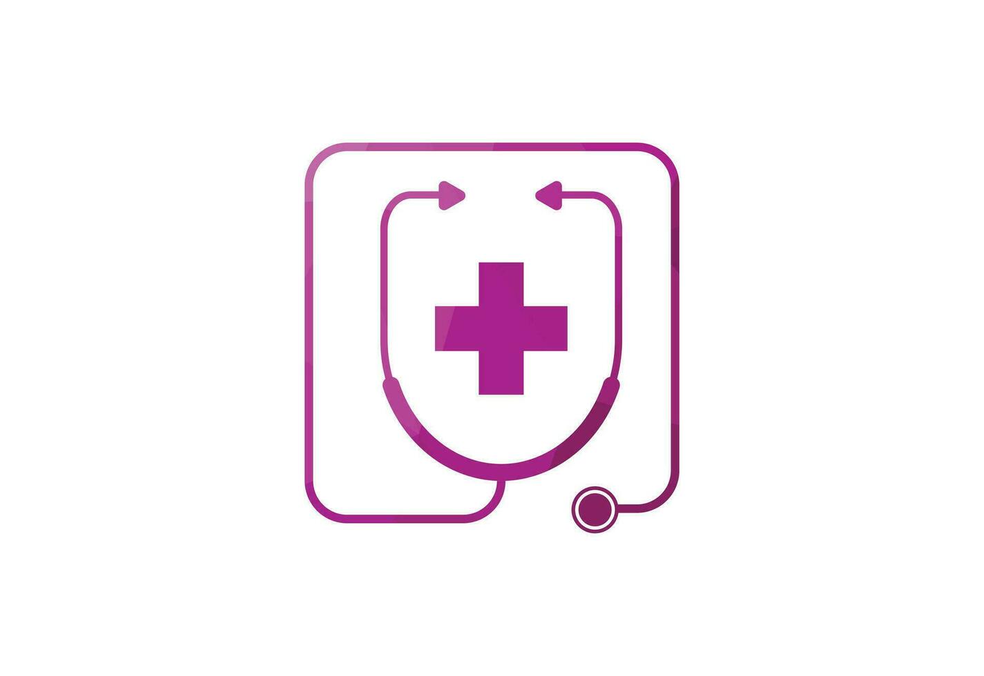 Low Poly and Medical and health care center logo design, Vector design template