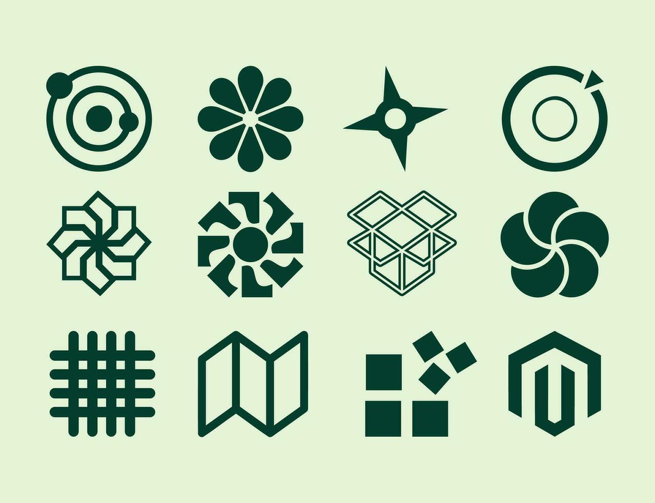 Creative abstract logo shape collection vector