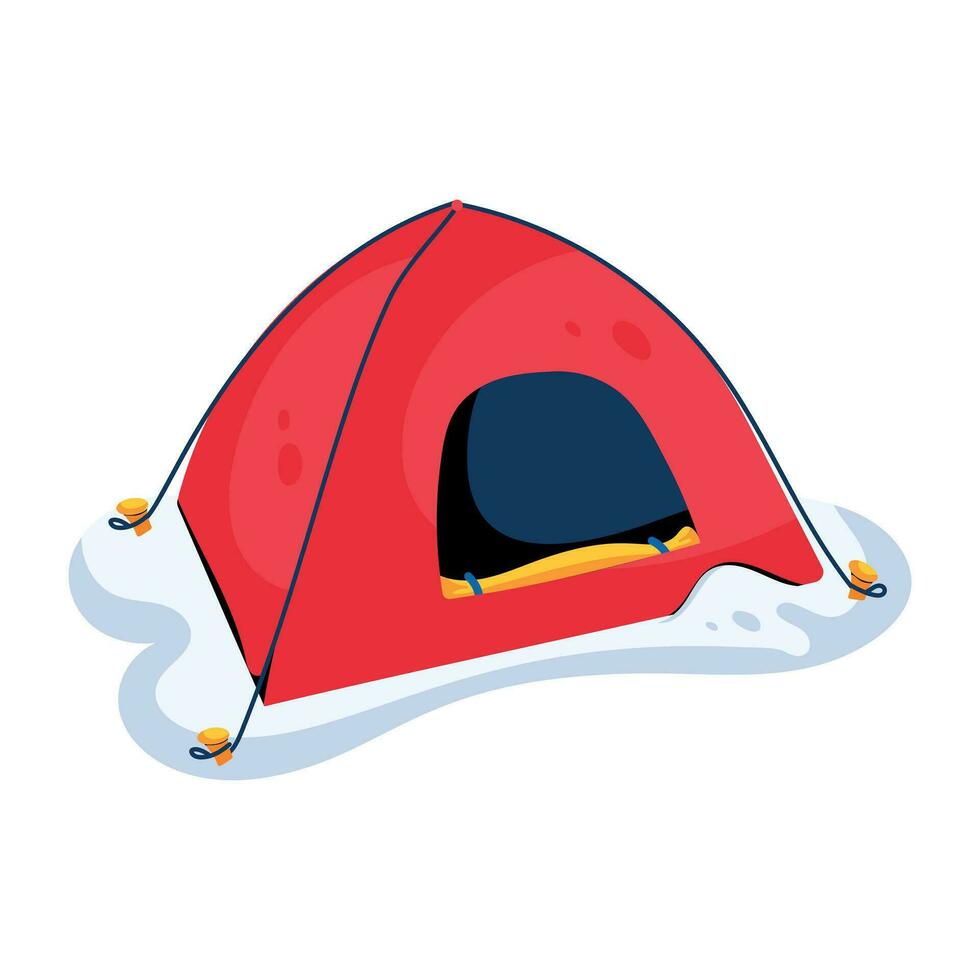 Trendy Winter Camping vector