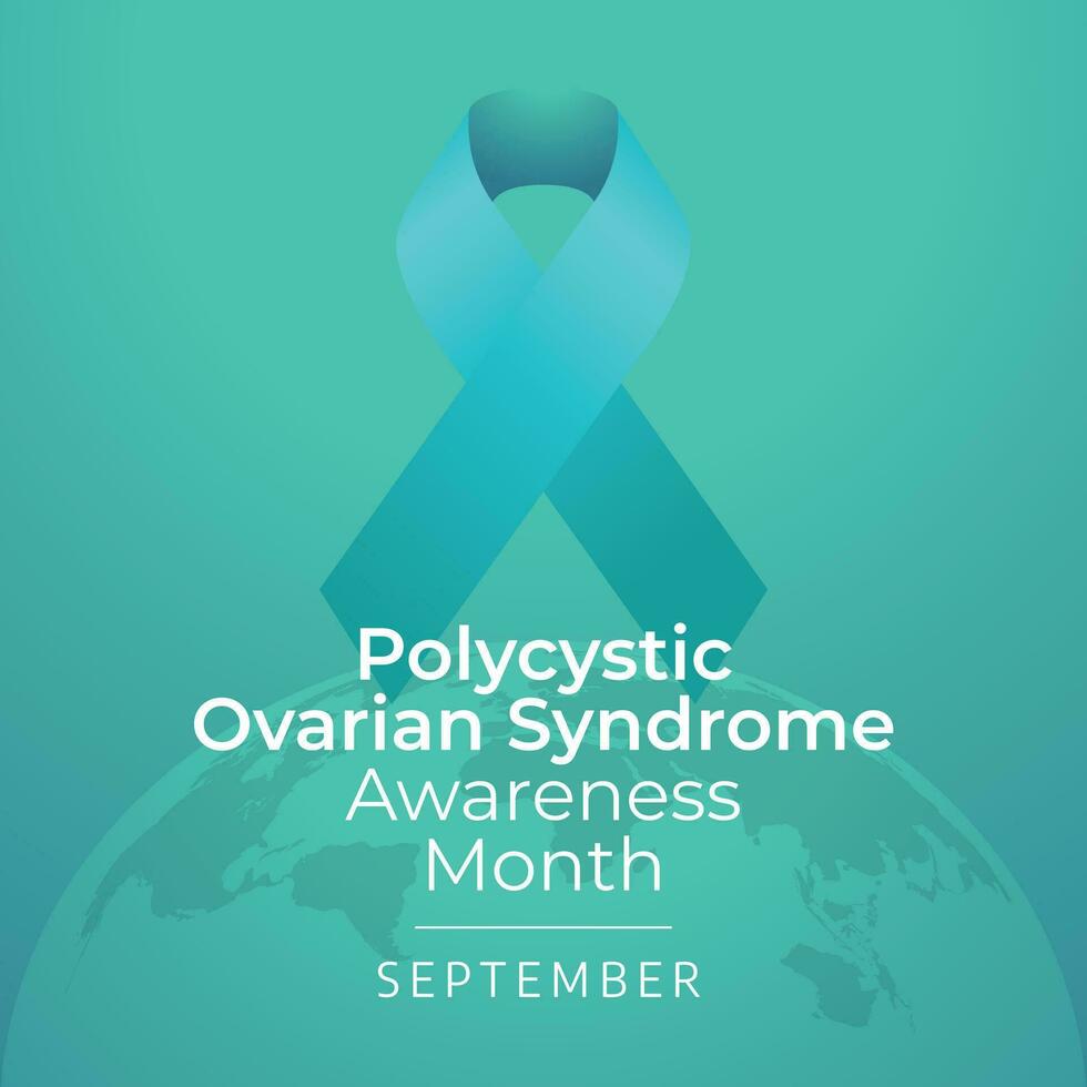 polycystic ovarian syndrome awareness month design template good for celebration usage. flat ribbon design. vector ribbon illustration. vector eps 10.