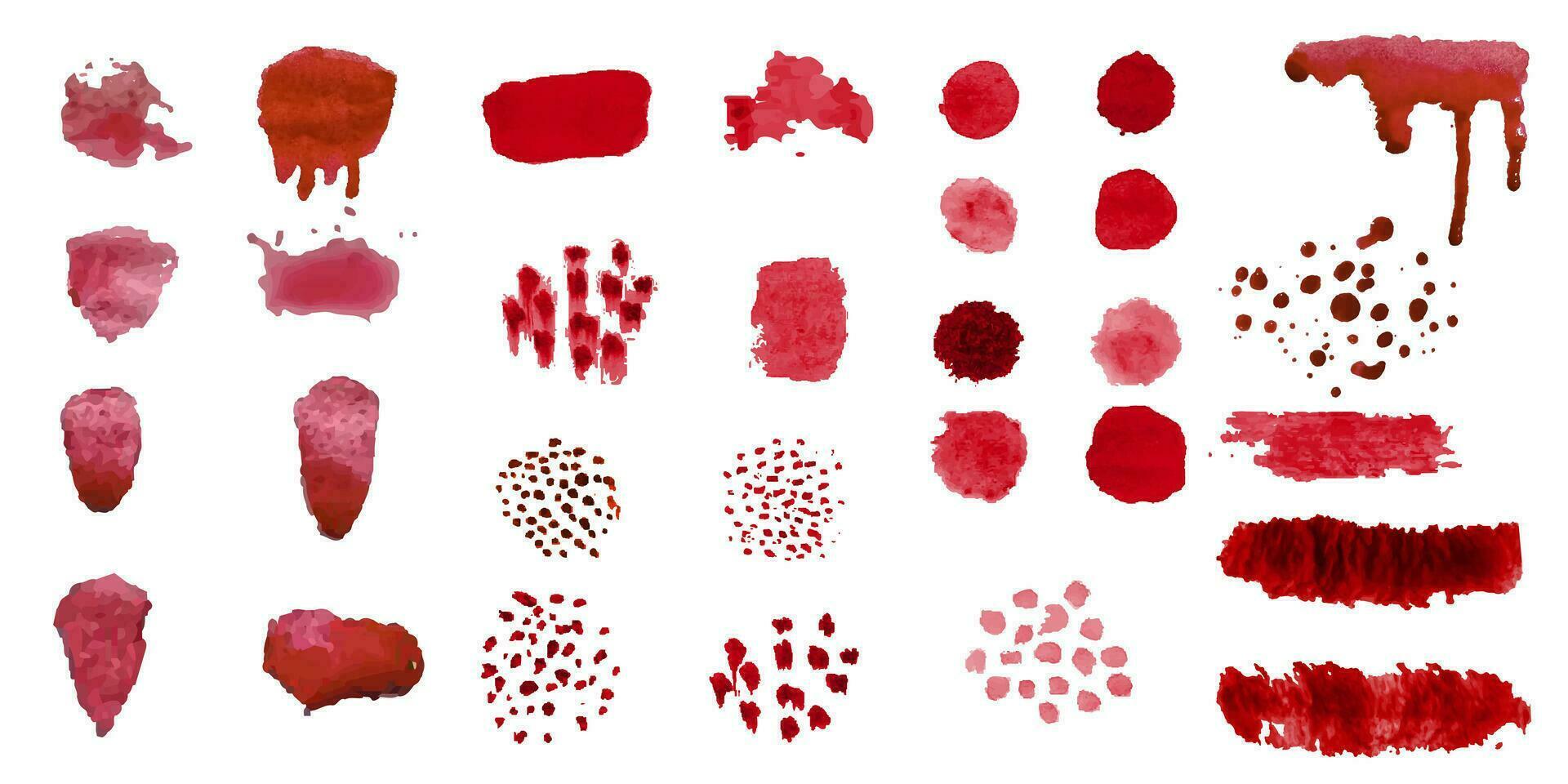 Watercolor bloody drops and stains, grunge texture vector