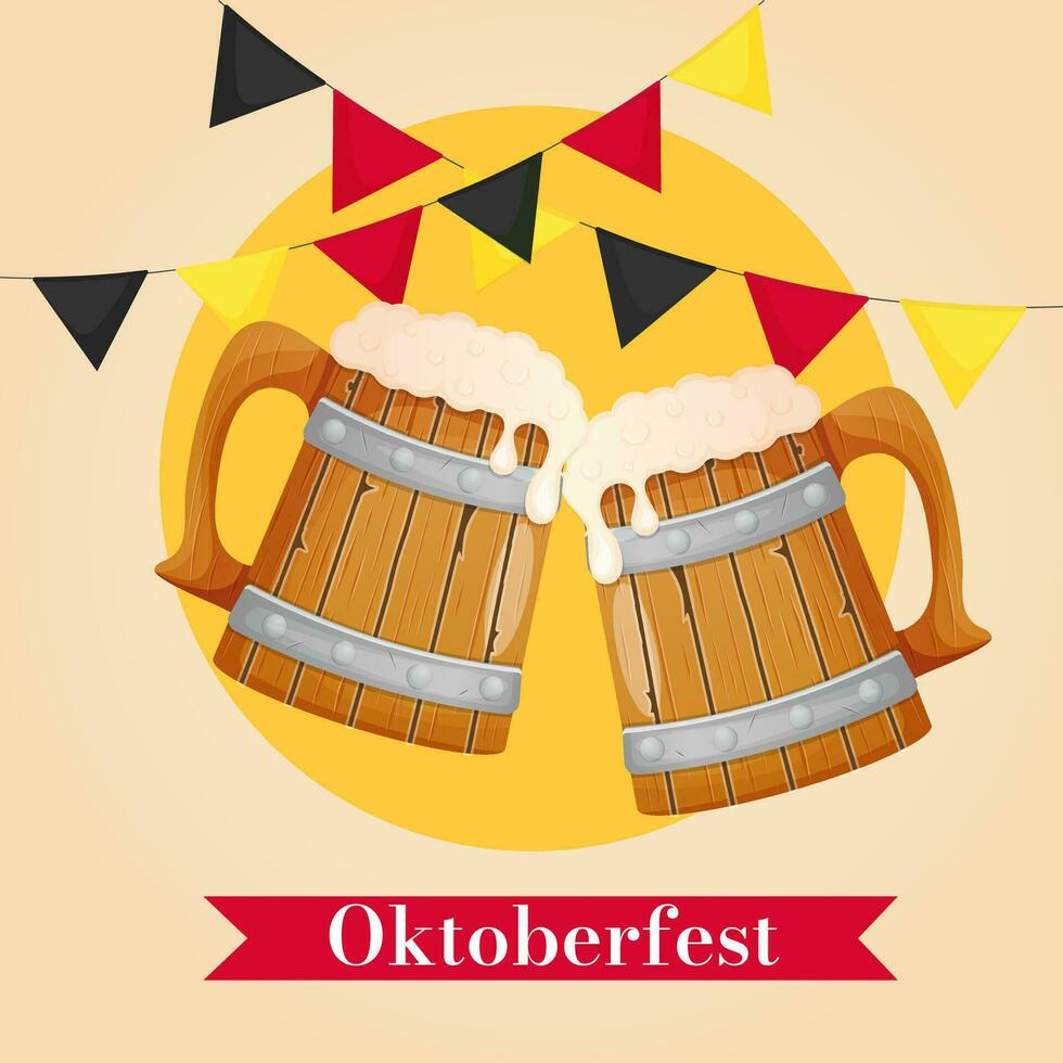 Oktoberfest bandera, póster, social medios de comunicación enviar modelo vector