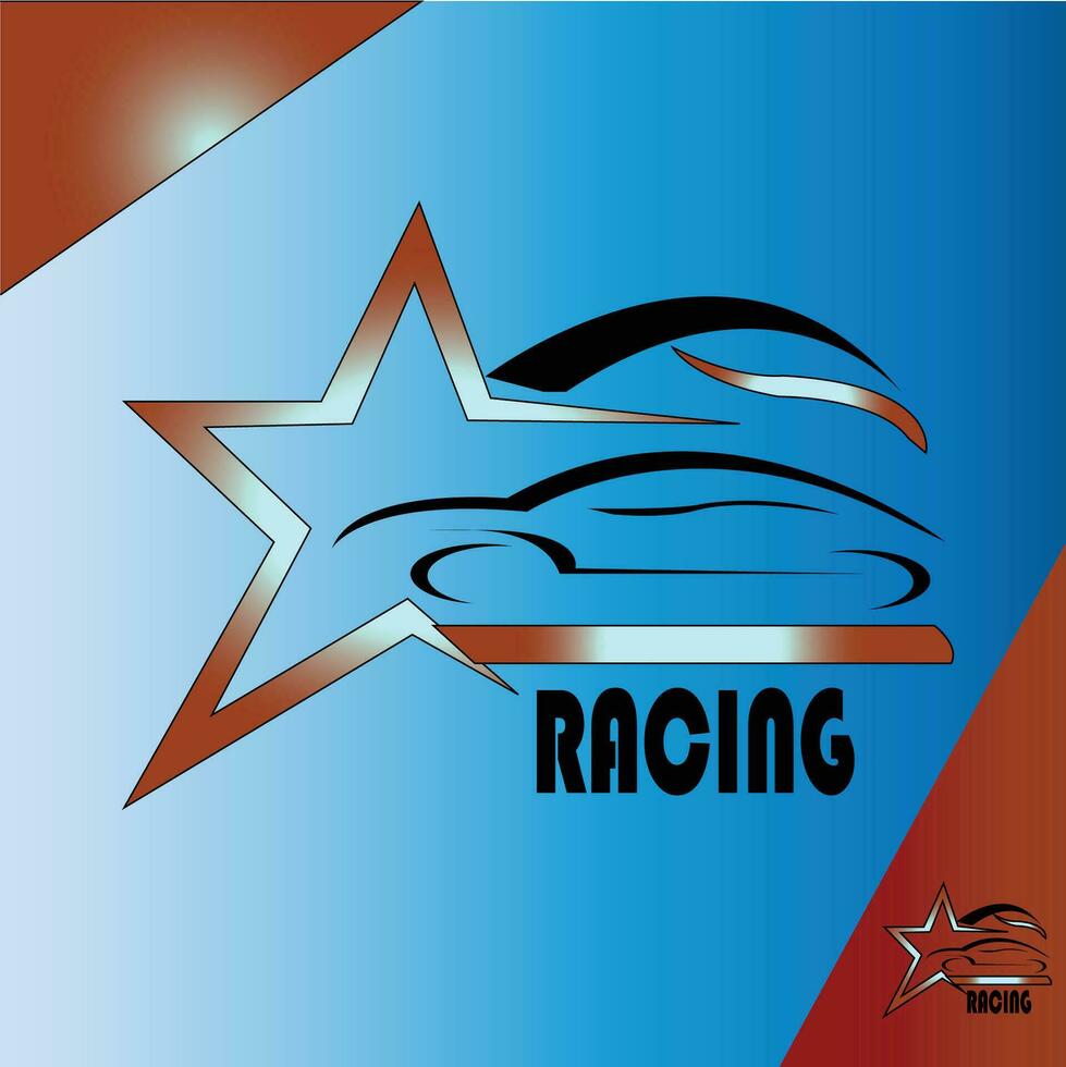 logo de coche de carreras vector