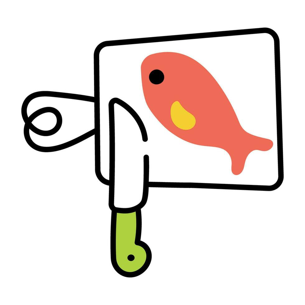 Trendy Fish Chopping vector