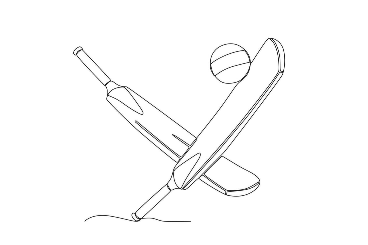 Illustration of two bats and a cricket ball vector