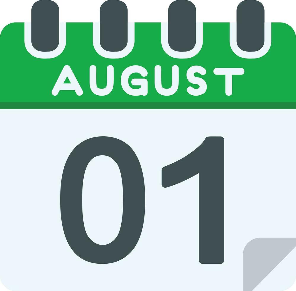 1 August Flat Icon vector